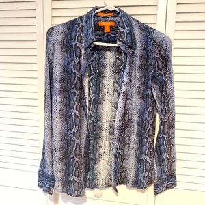 silk blue button down shirt